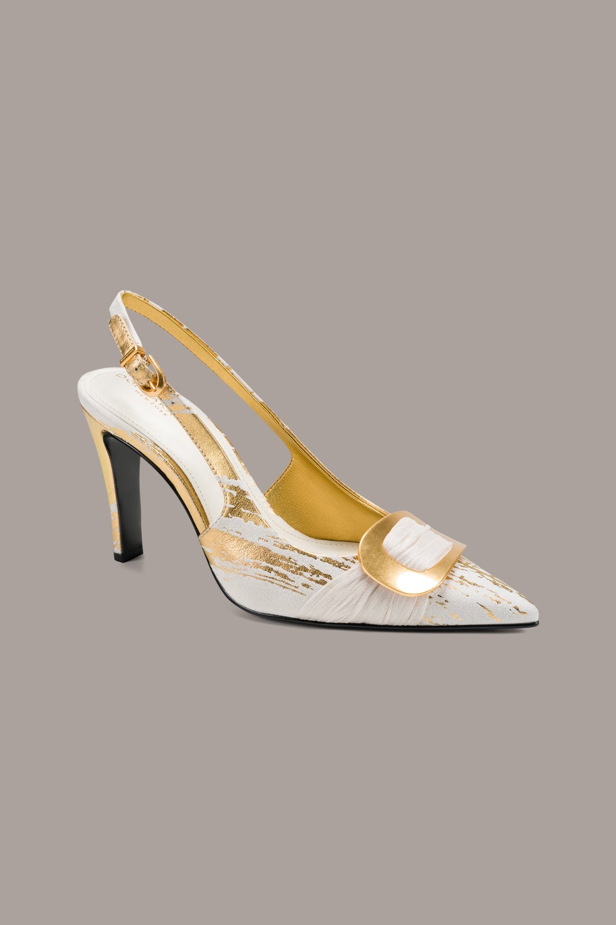 PEARA SLINGBACK PUMP - Ivory/Gold