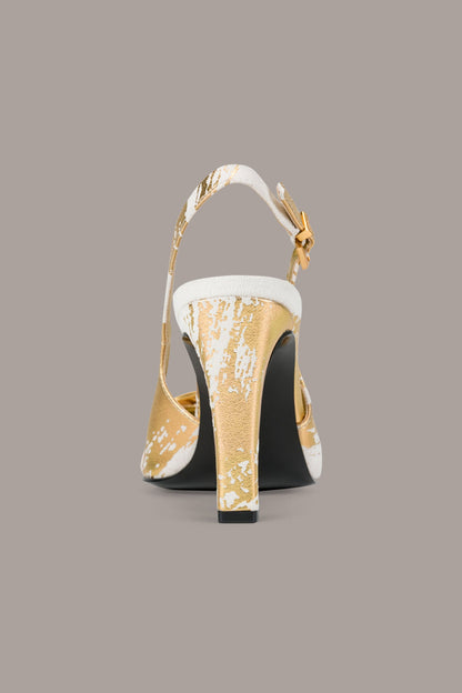PEARA SLINGBACK PUMP - Ivory/Gold