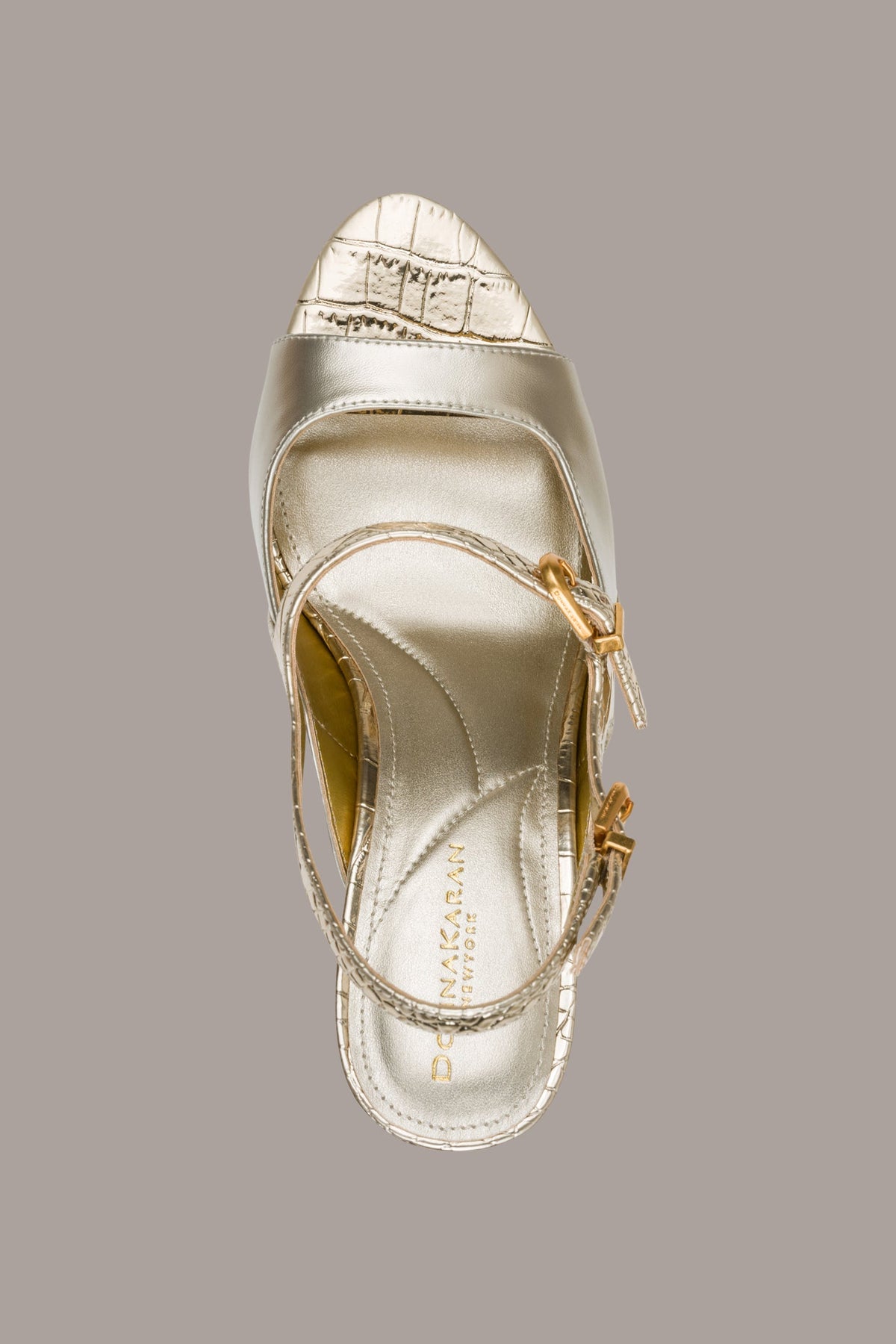 SUMMER METALLIC MARY JANE SLINGBACK PUMP - White Gold