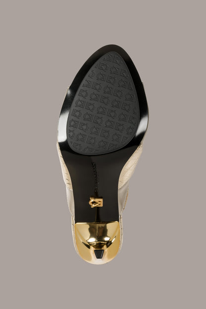 SUMMER METALLIC MARY JANE SLINGBACK PUMP - White Gold