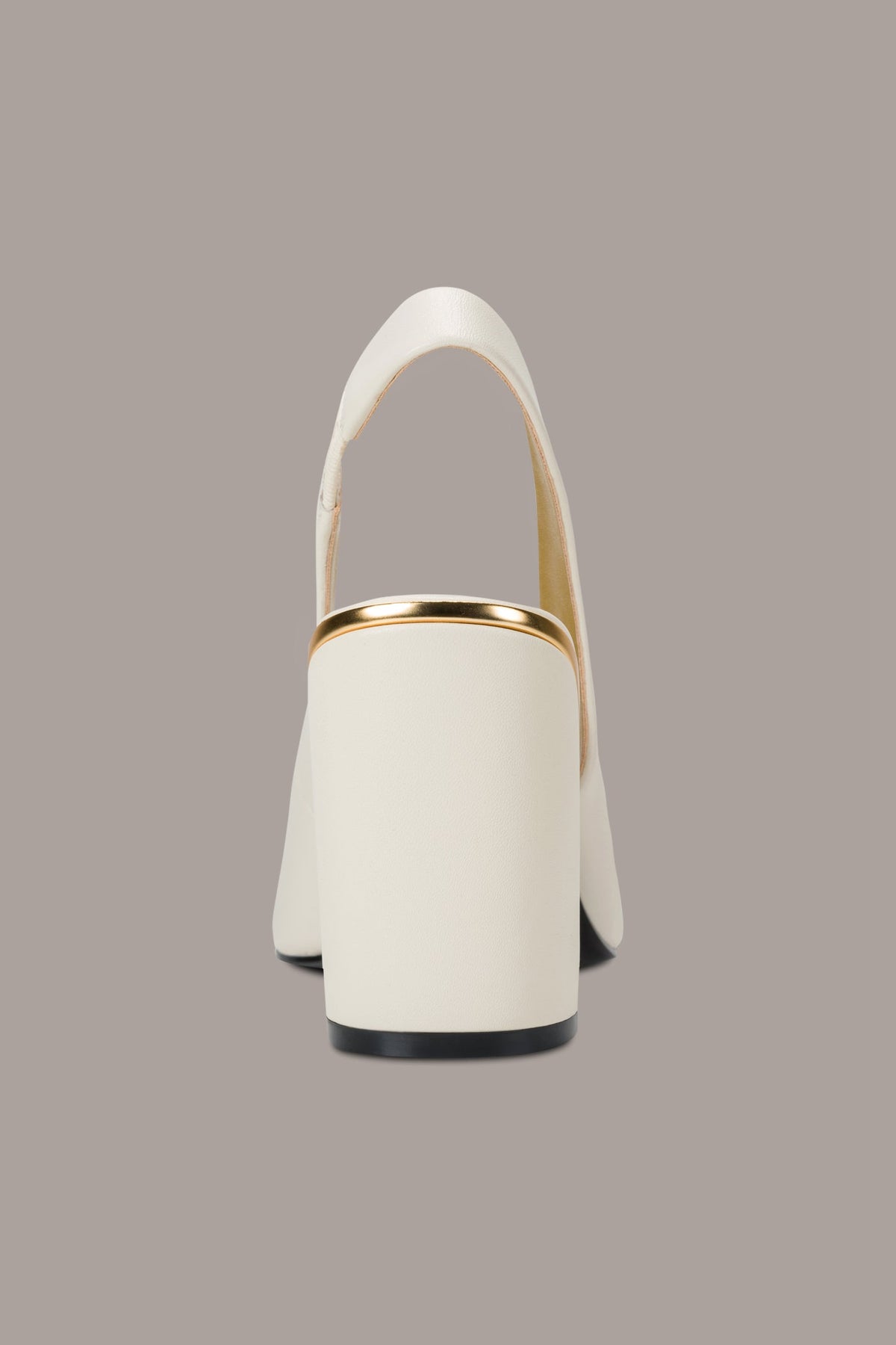REBECCA LEATHER SLINGBACK PUMP - Ivory