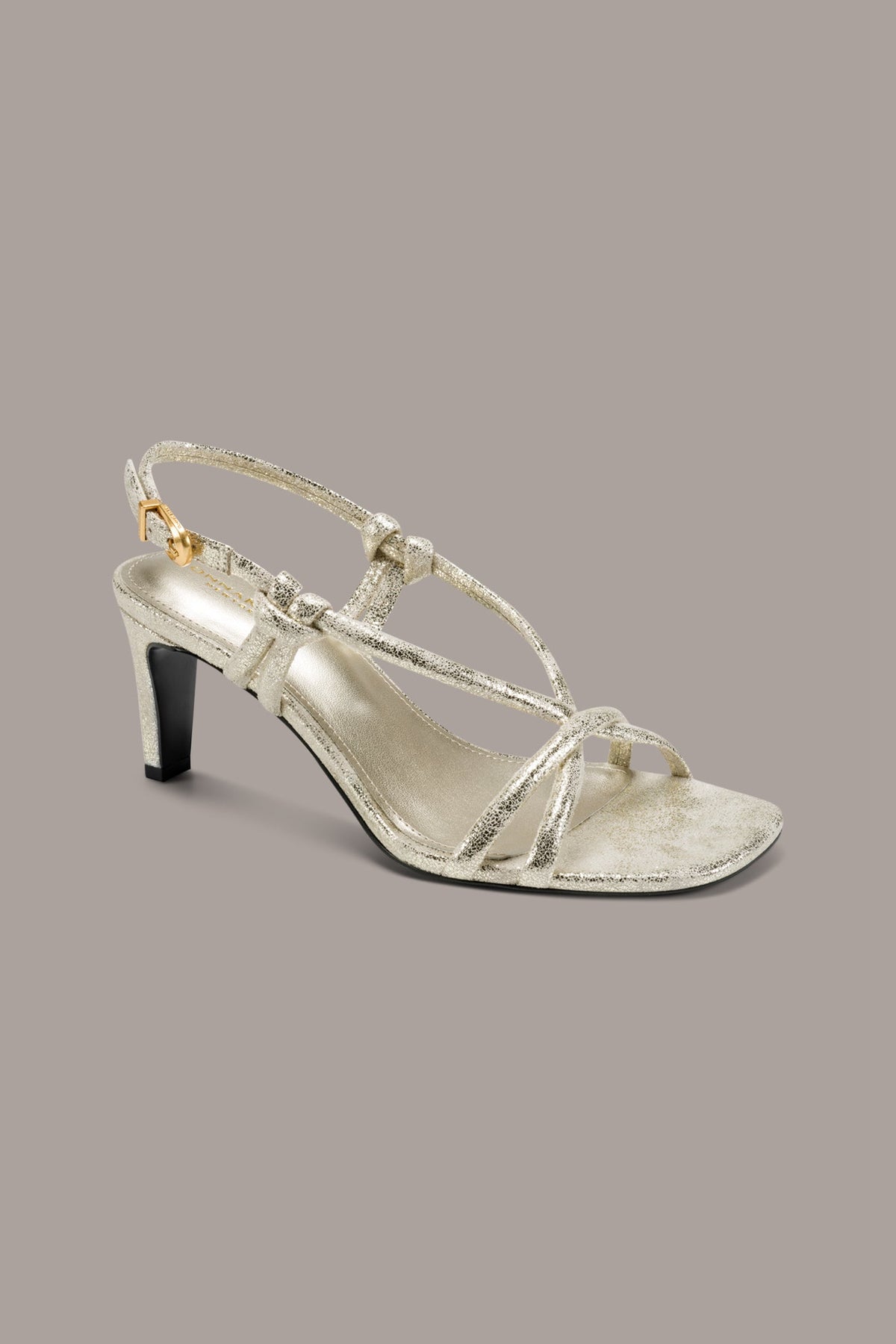 BASIL METALLIC SANDAL - White Gold
