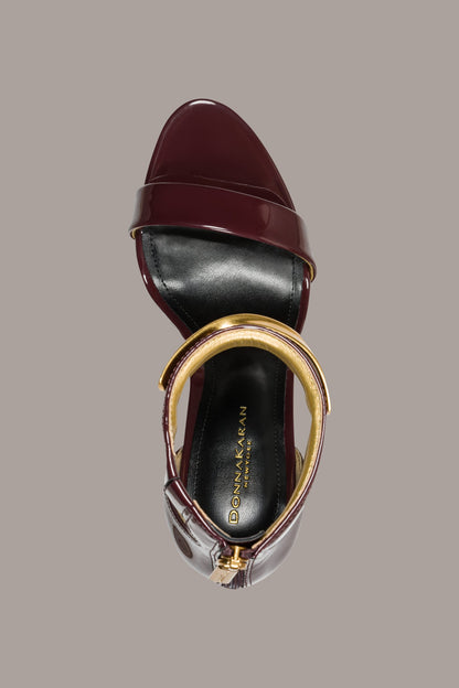 SABINA ANKLE STRAP SANDAL - Wine