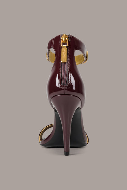 SABINA ANKLE STRAP SANDAL - Wine