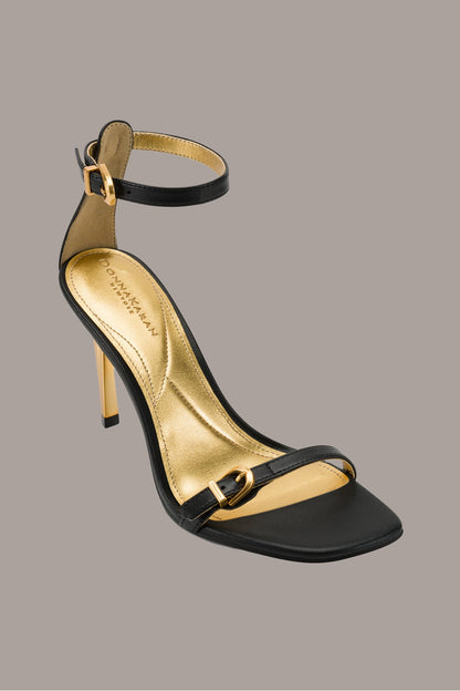 PRYCE LEATHER ANKLE STRAP SANDAL - Black