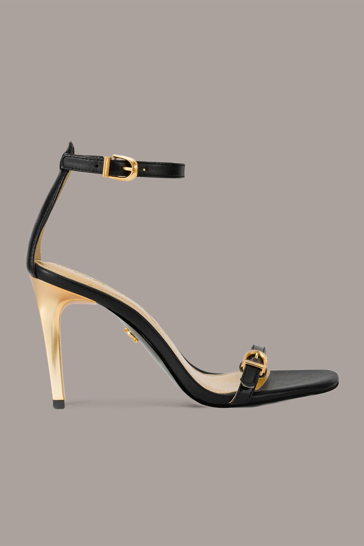 PRYCE LEATHER ANKLE STRAP SANDAL - Black