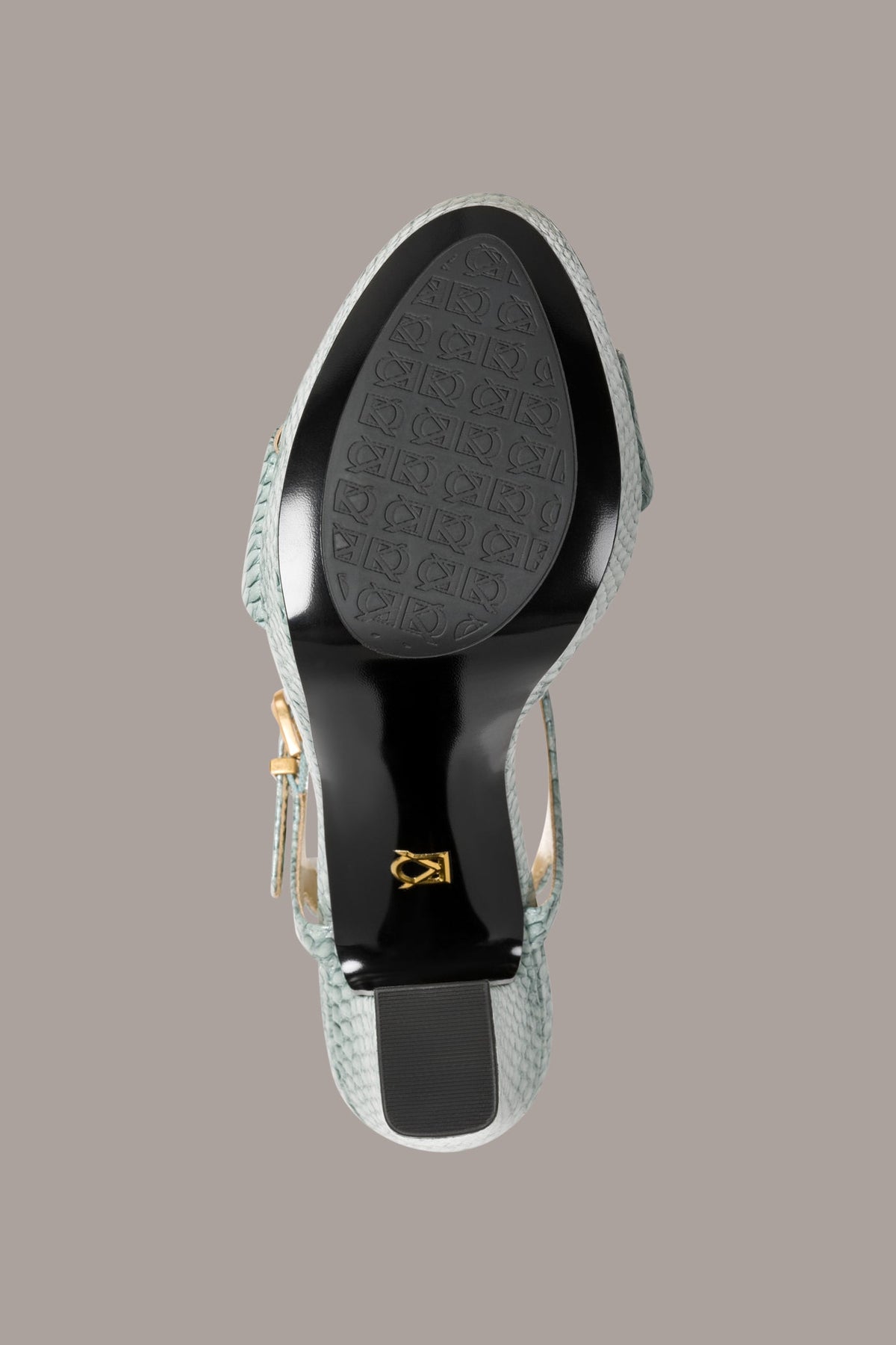 SHEPARD SNAKE-EFFECT LEATHER PLATFORM SANDAL - Waterlily