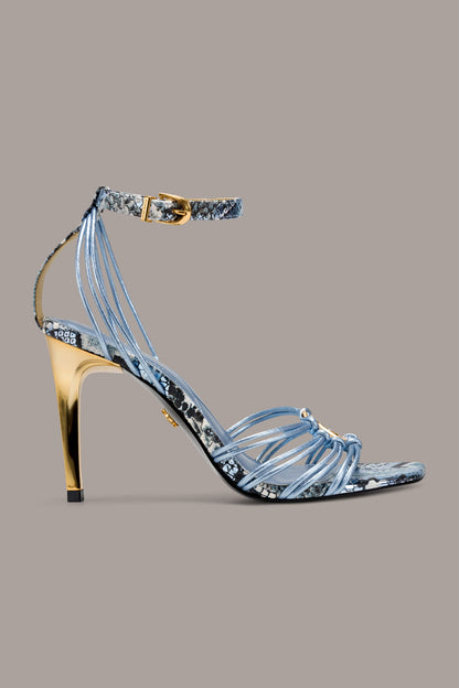 BRIELLE SNAKE-PRINT STILETTO SANDAL - Tempest