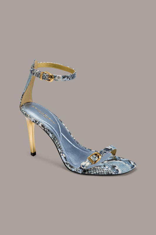PRYCE SNAKE-PRINT ANKLE STRAP SANDAL - Tempest