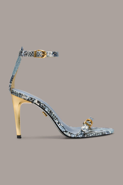 PRYCE SNAKE-PRINT ANKLE STRAP SANDAL - Tempest