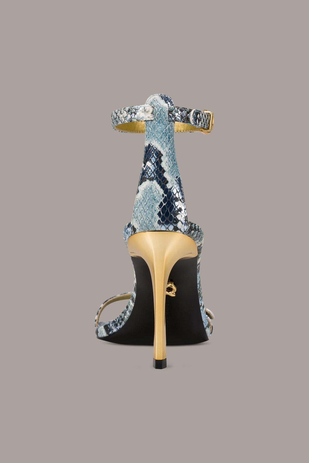 PRYCE SNAKE-PRINT ANKLE STRAP SANDAL - Tempest
