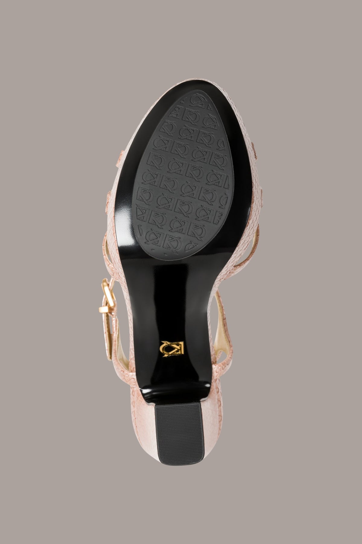 SPENCER METALLIC SNAKE-EFFECT PLATFORM SANDAL - Snow Petal