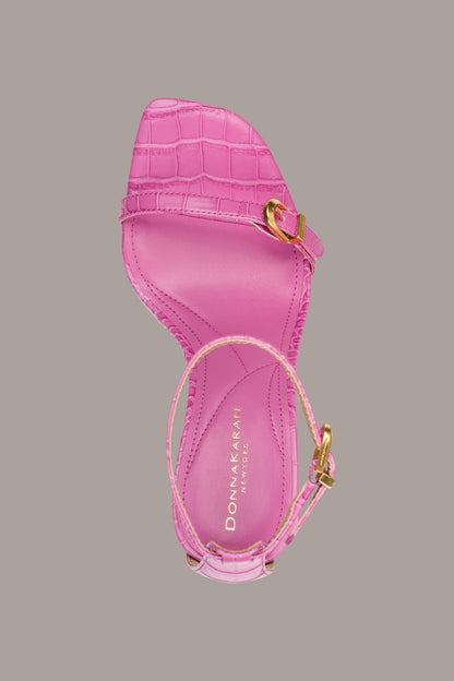 PRYCE CROC-EFFECT ANKLE STRAP SANDAL - Bimini