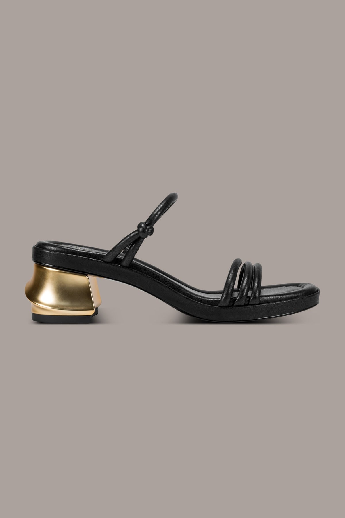 TAFETA MULE SANDAL - Black