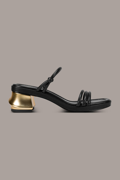 TAFETA MULE SANDAL - Black
