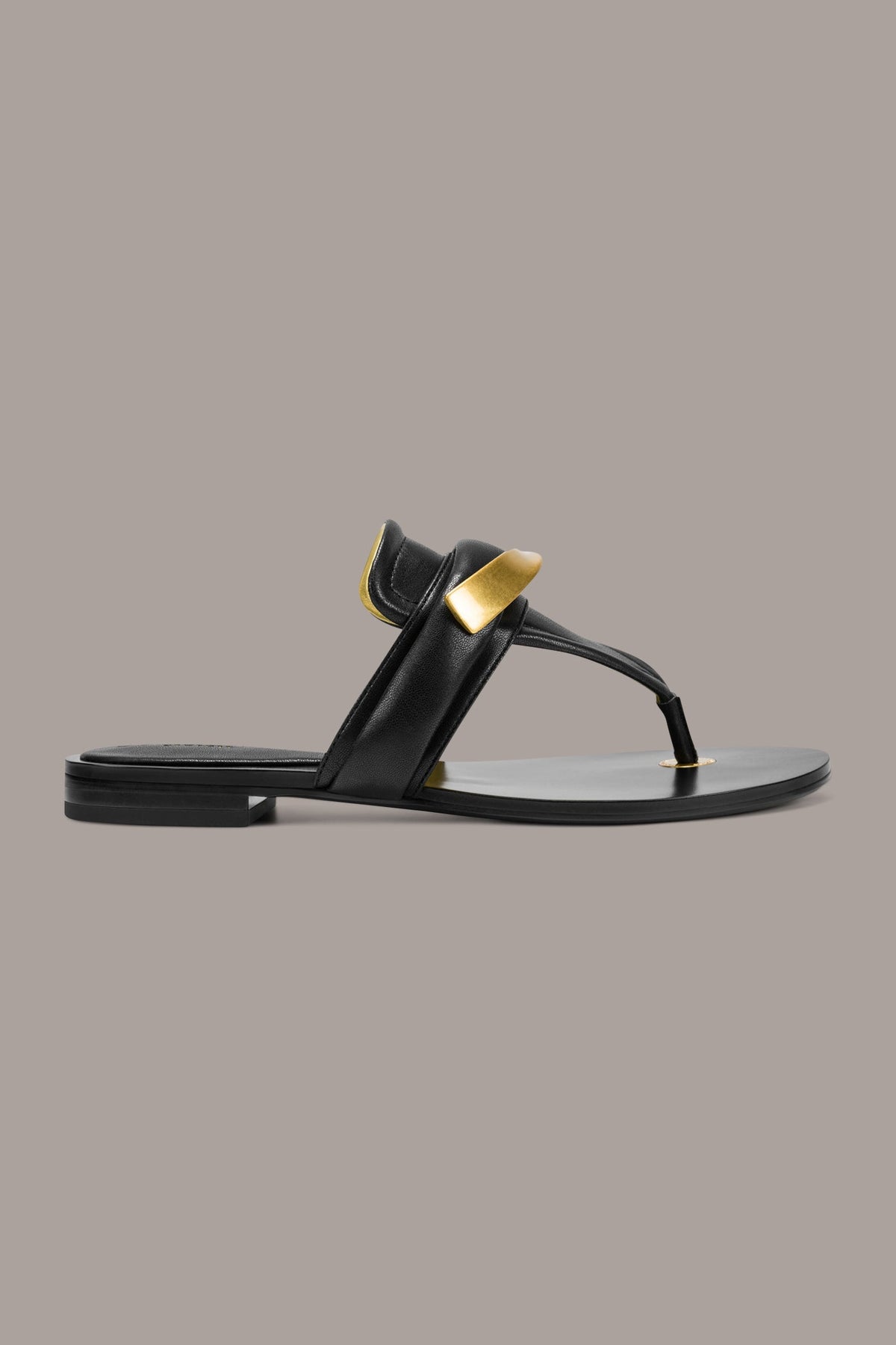 VELVET THONG SANDAL - Black