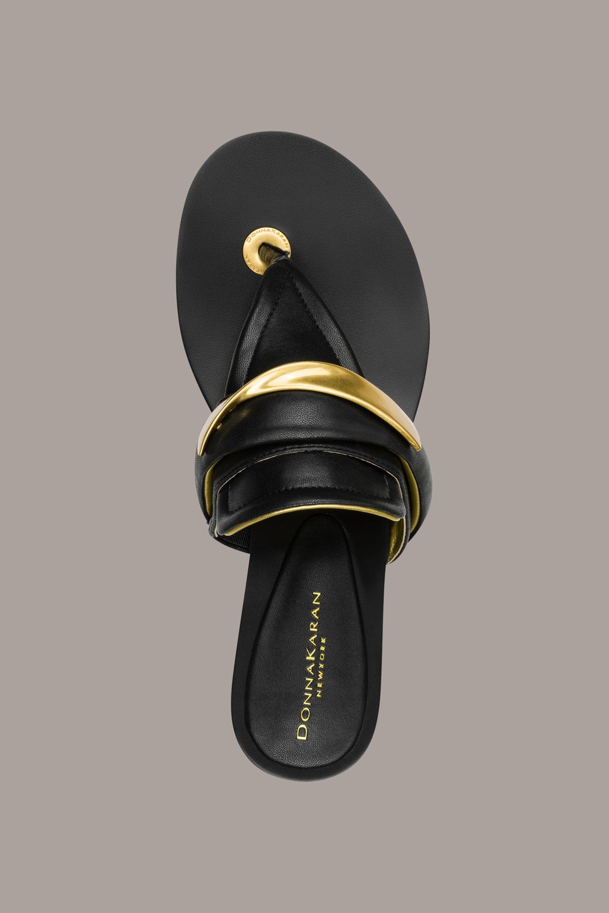 VELVET THONG SANDAL - Black