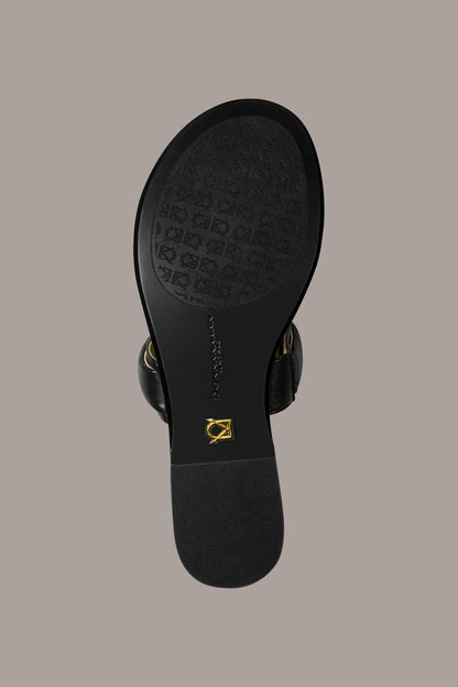 VELVET THONG SANDAL - Black