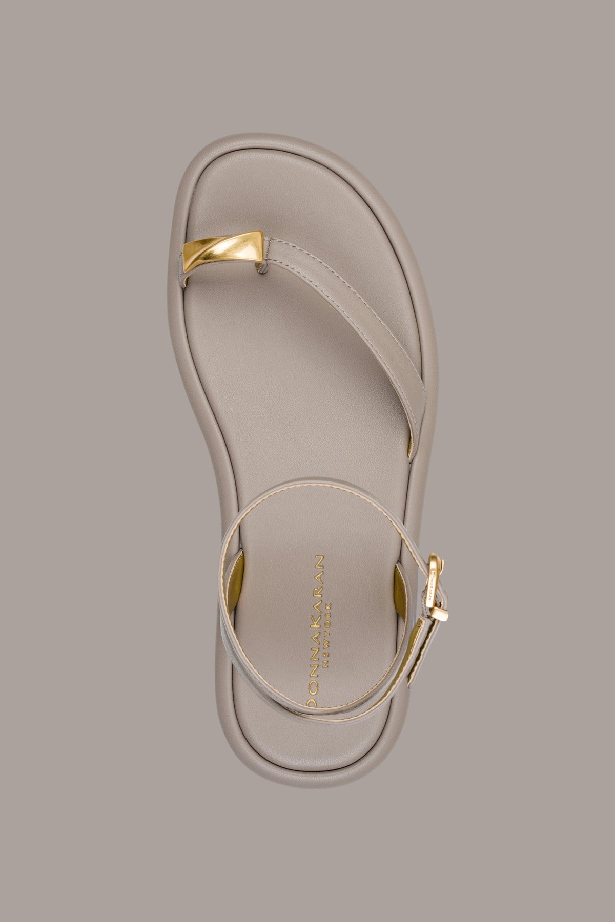 TABITHA ANKLE STRAP FLAT SANDAL - Driftwood
