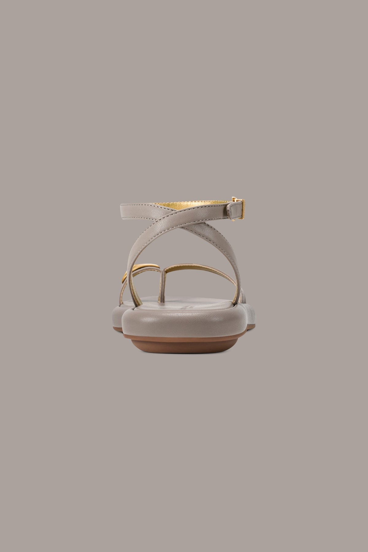 TABITHA ANKLE STRAP FLAT SANDAL - Driftwood