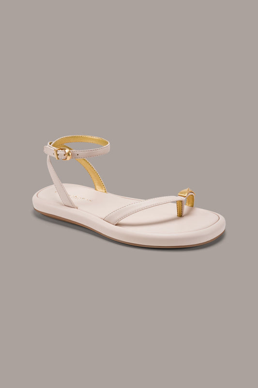 TABITHA ANKLE STRAP FLAT SANDAL - Snow Petal