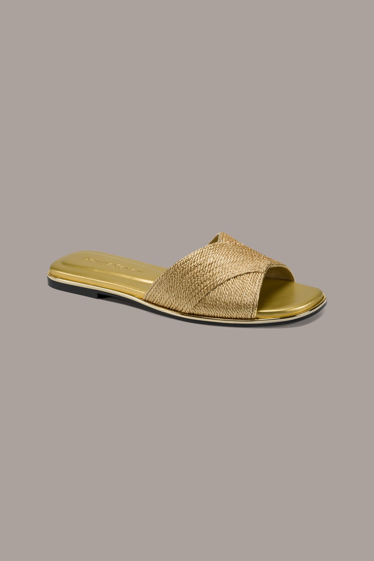 HARMONY WOVEN SLIDE SANDAL - Gold