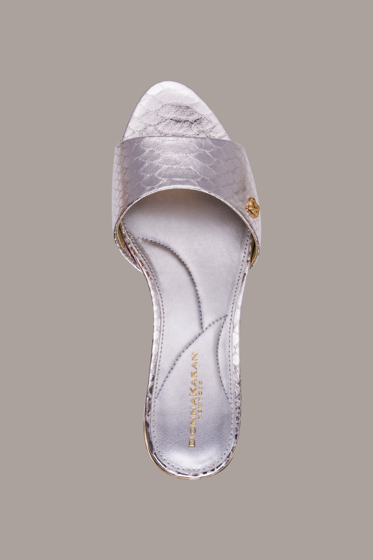 SANGRIA METALLIC SNAKE-PRINT MULE SANDAL - Pink Sand