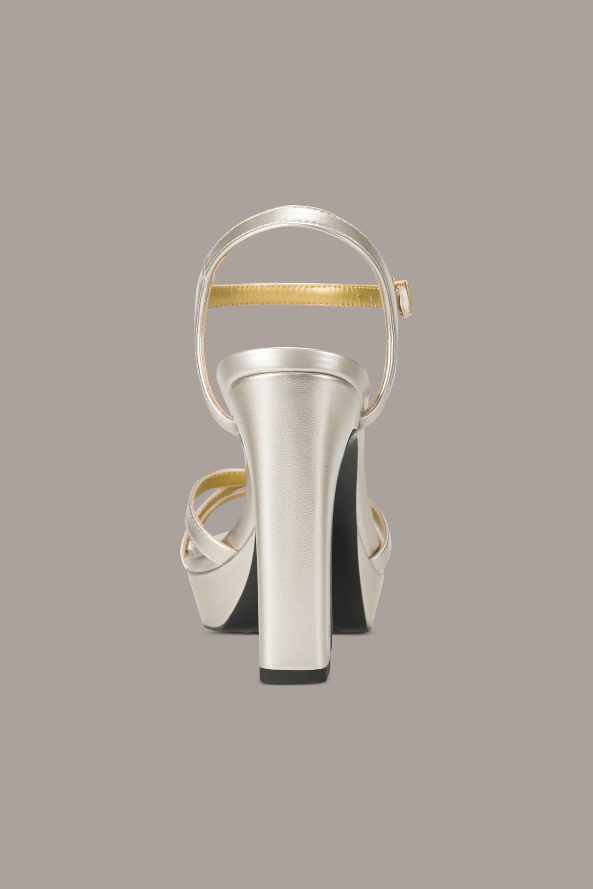SPENCER METALLIC PLATFORM SANDAL - White Gold