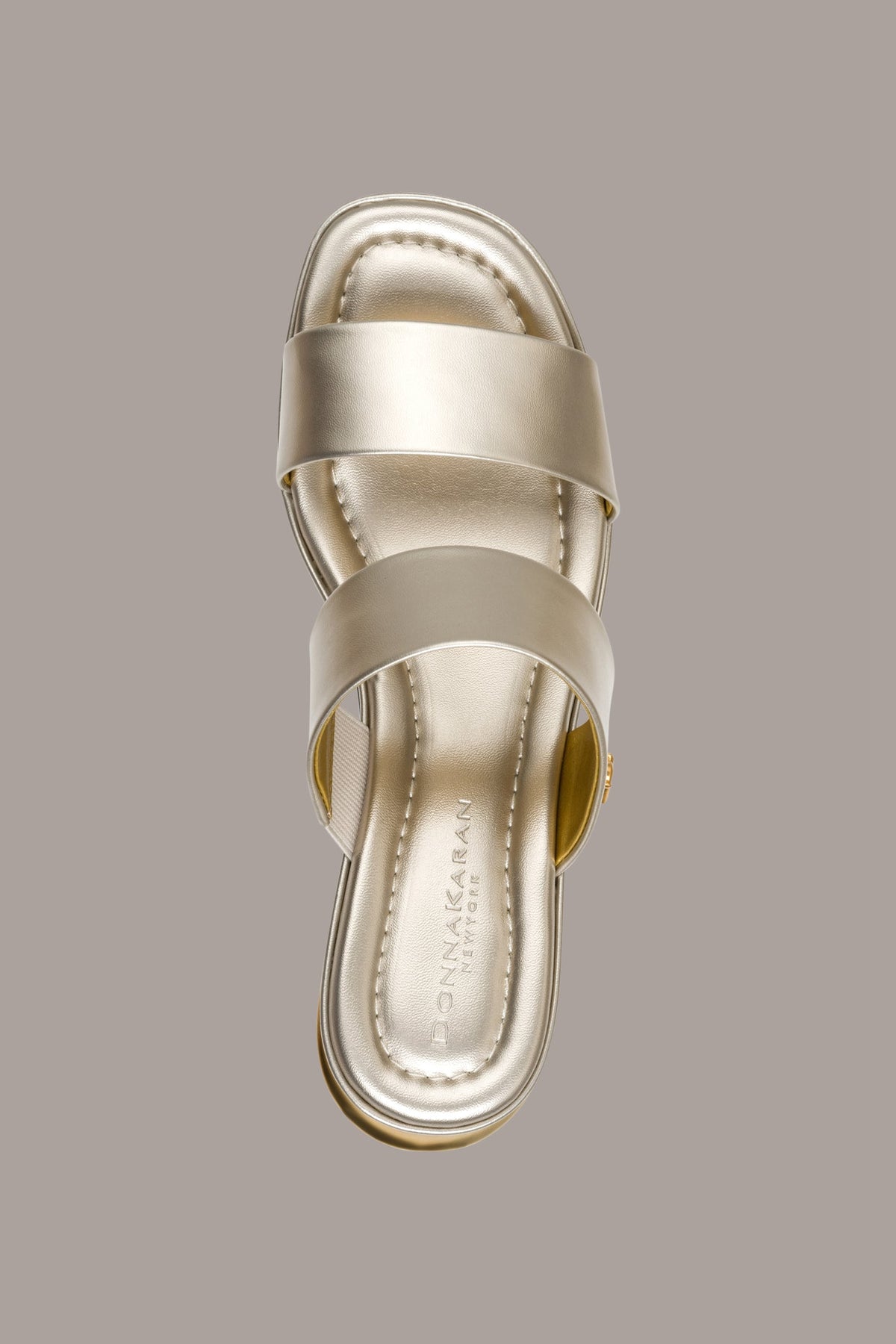 TEAGAN METALLIC MULE SANDAL - White Gold