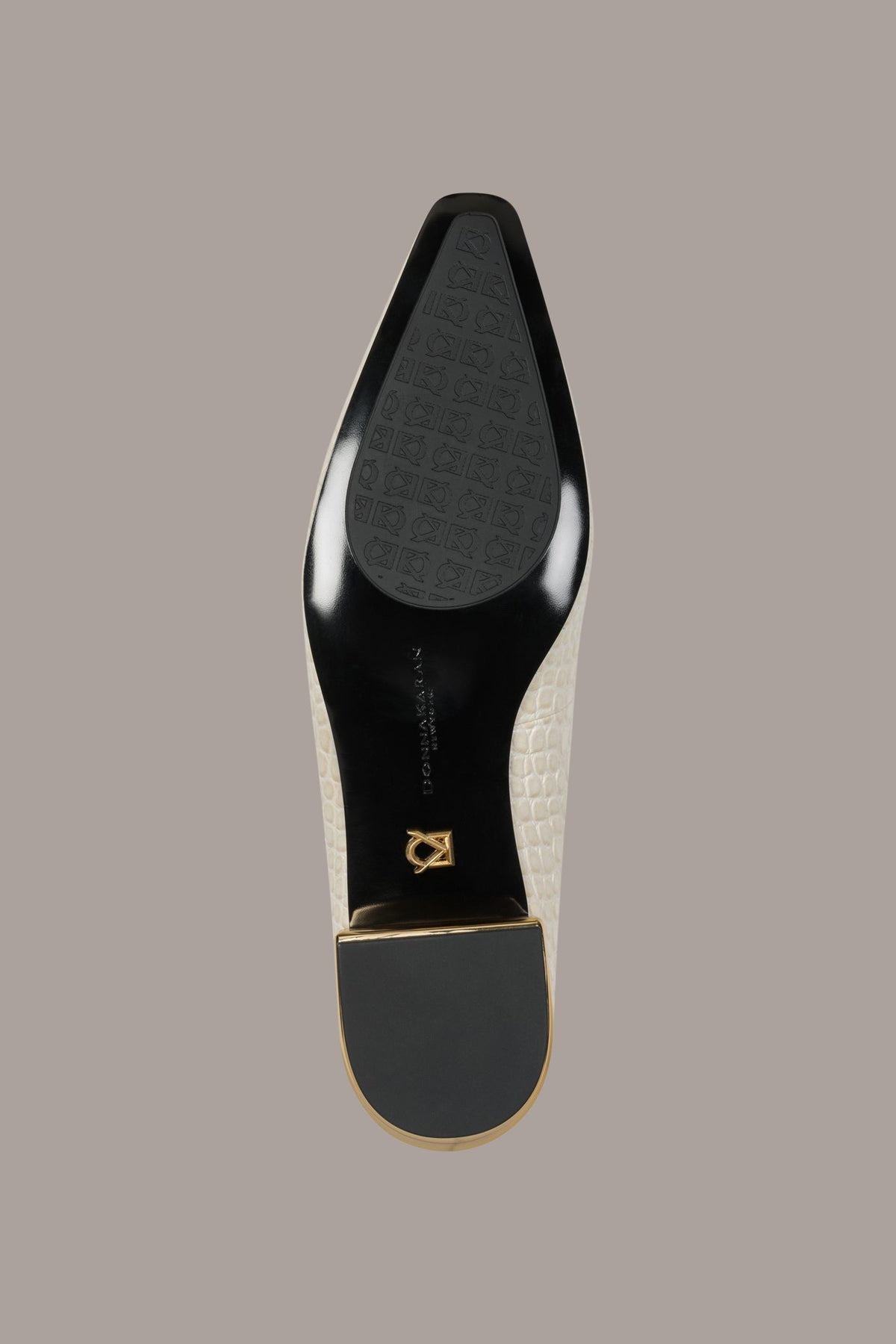 SAVITA CROC-EFFECT FLAT - Ivory