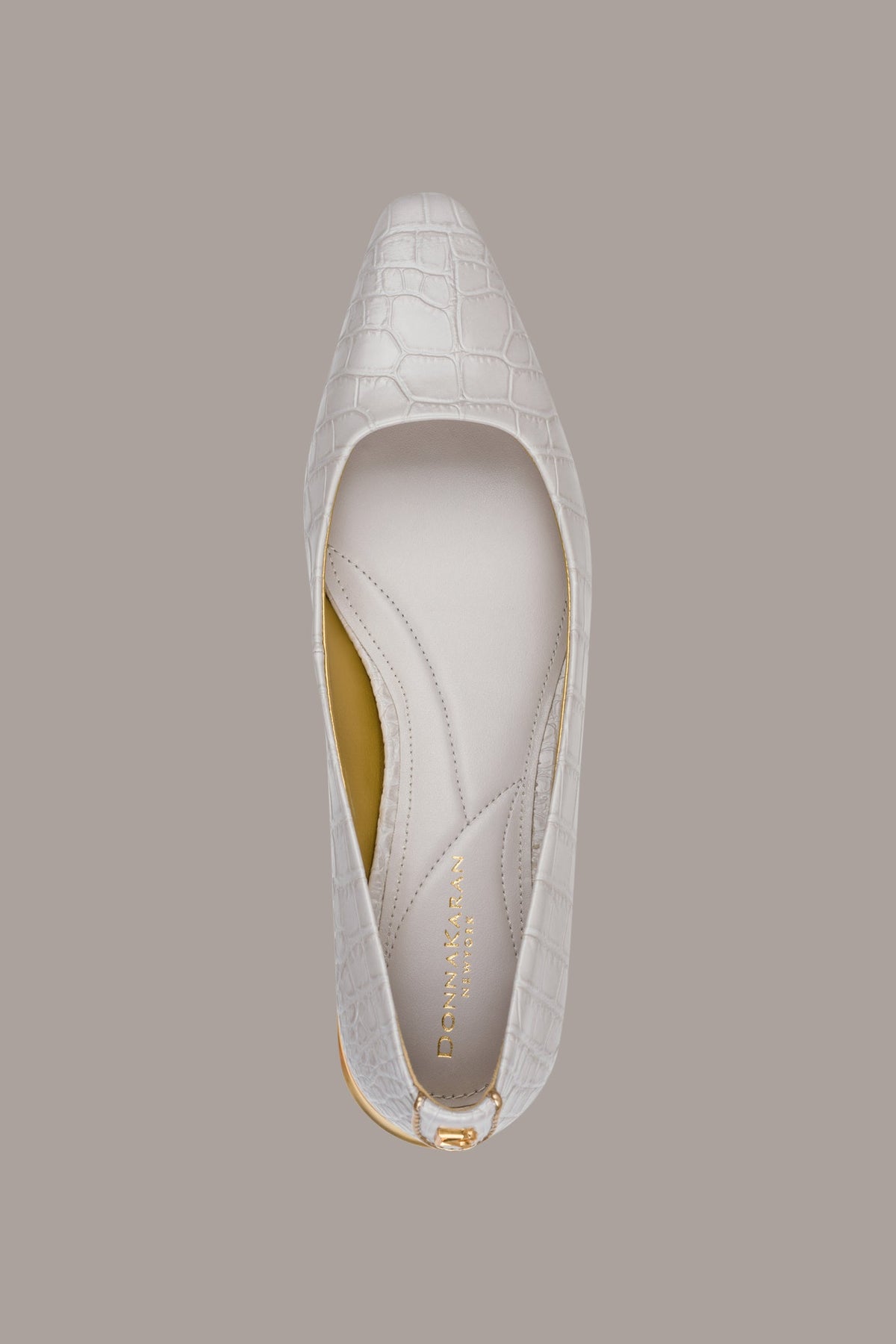 SAVITA CROC-EFFECT FLAT - Vapor Grey