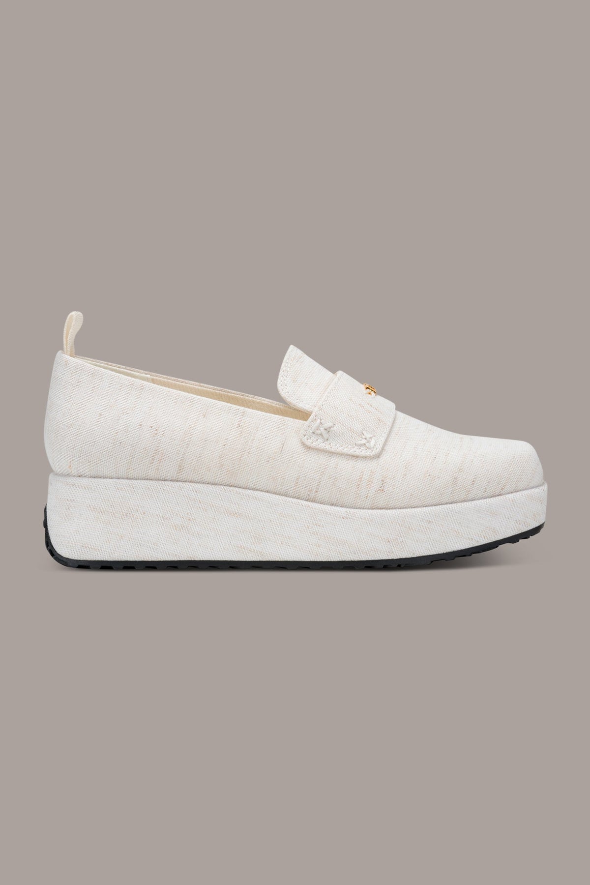 SABLE CANVAS WEDGE LOAFER - Ivory