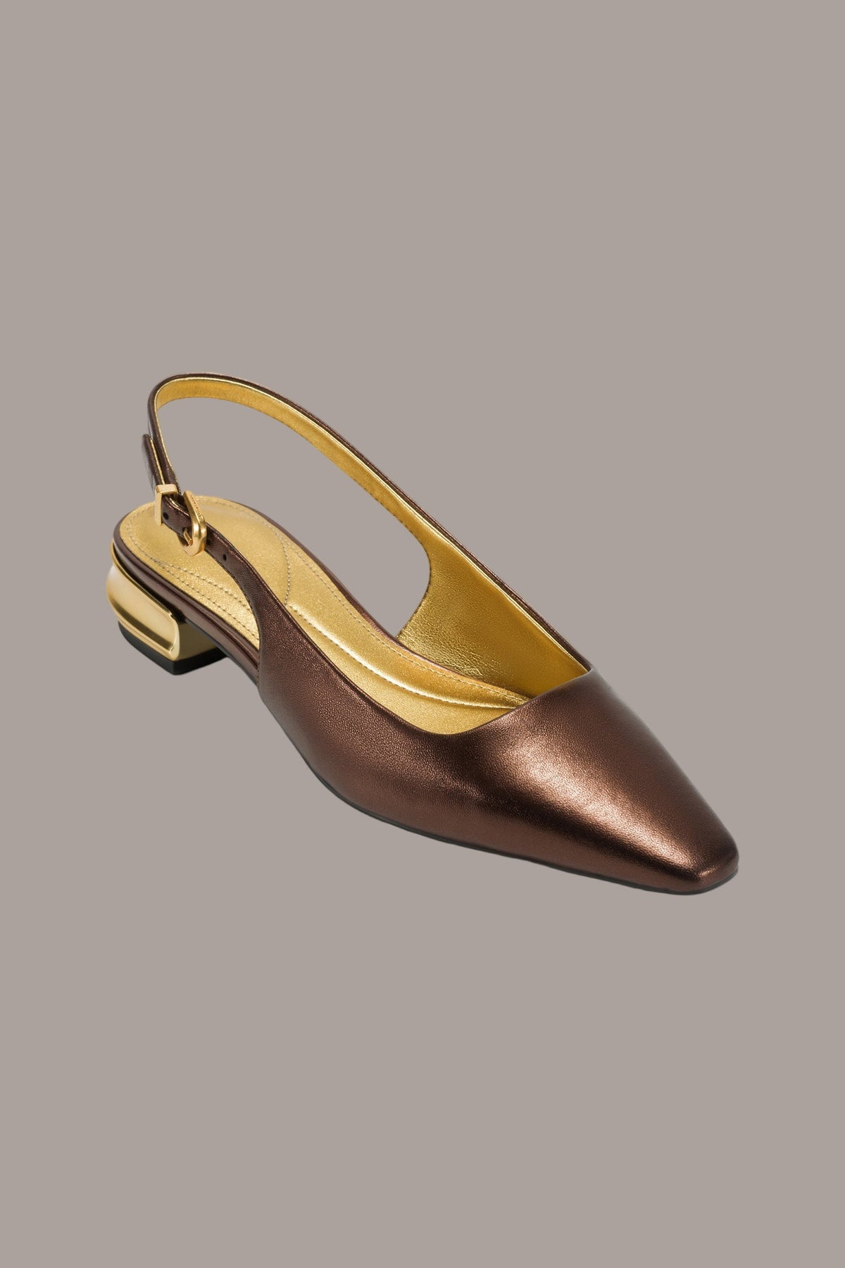 SAVITA POINTED SLINGBACK FLAT - Dark Copper