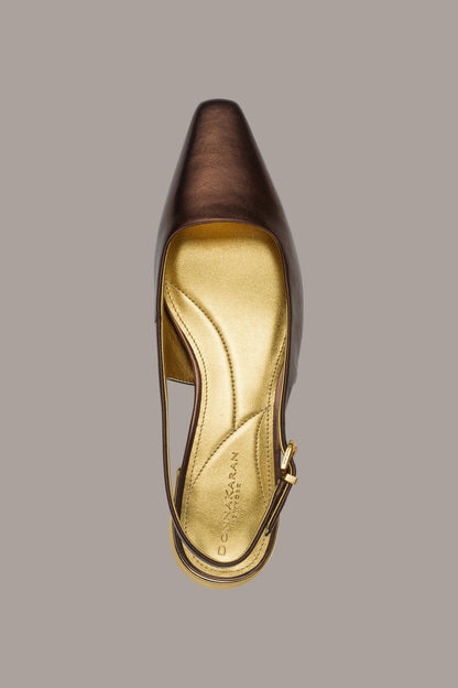 SAVITA POINTED SLINGBACK FLAT - Dark Copper