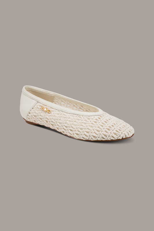 AVERY CROCHET BALLET FLAT - Ivory