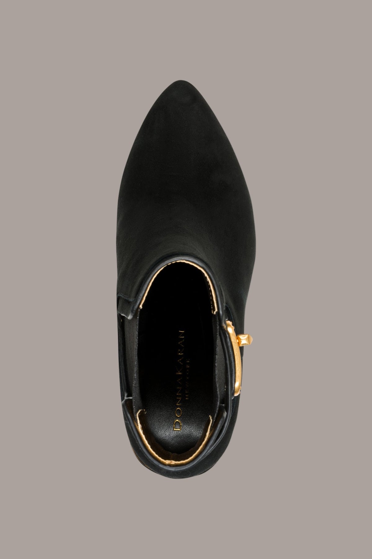 RAINE SUEDE GOLD-TRIMMED CHELSEA BOOTIE - Black