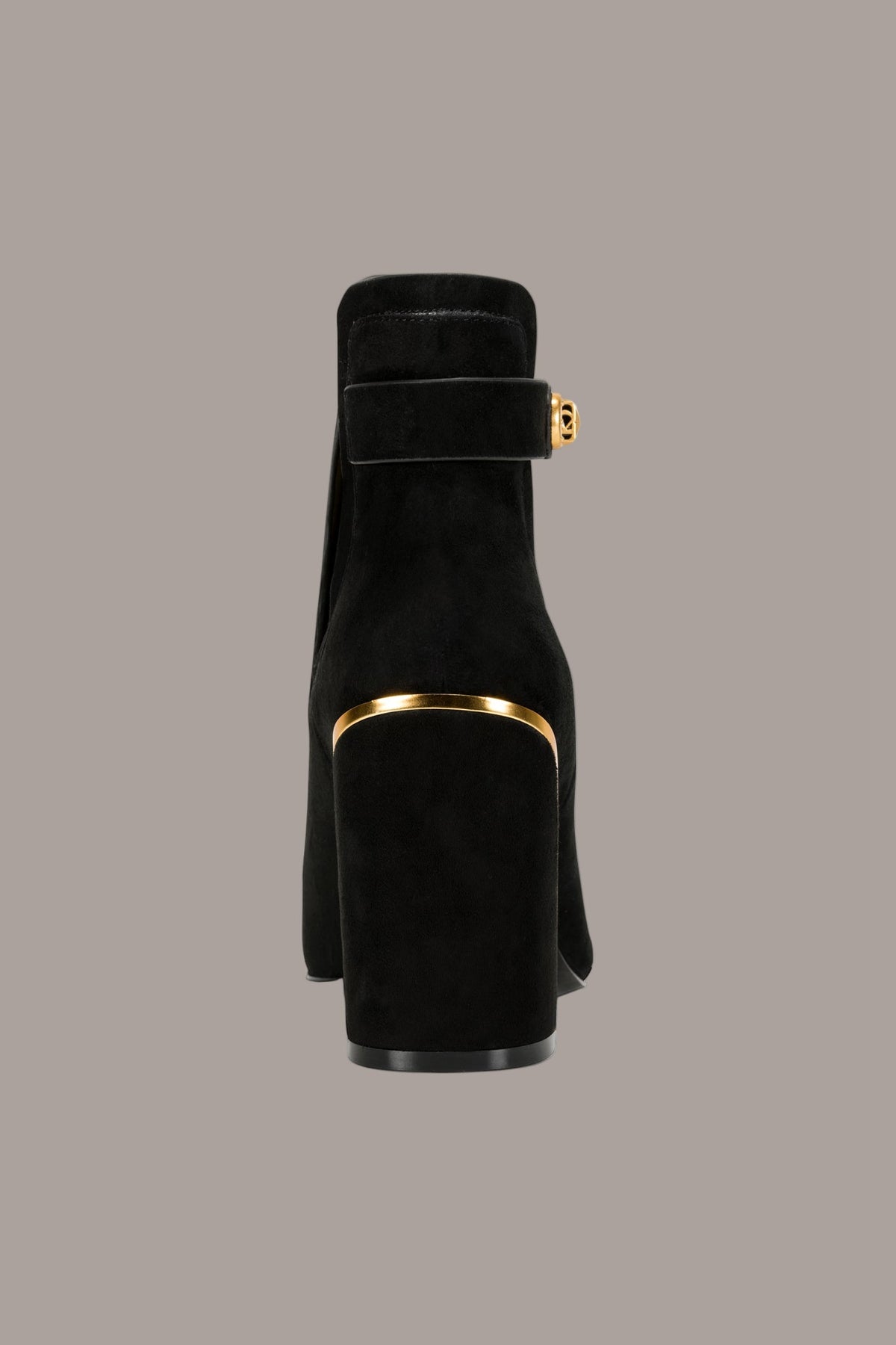 RAINE SUEDE GOLD-TRIMMED CHELSEA BOOTIE - Black