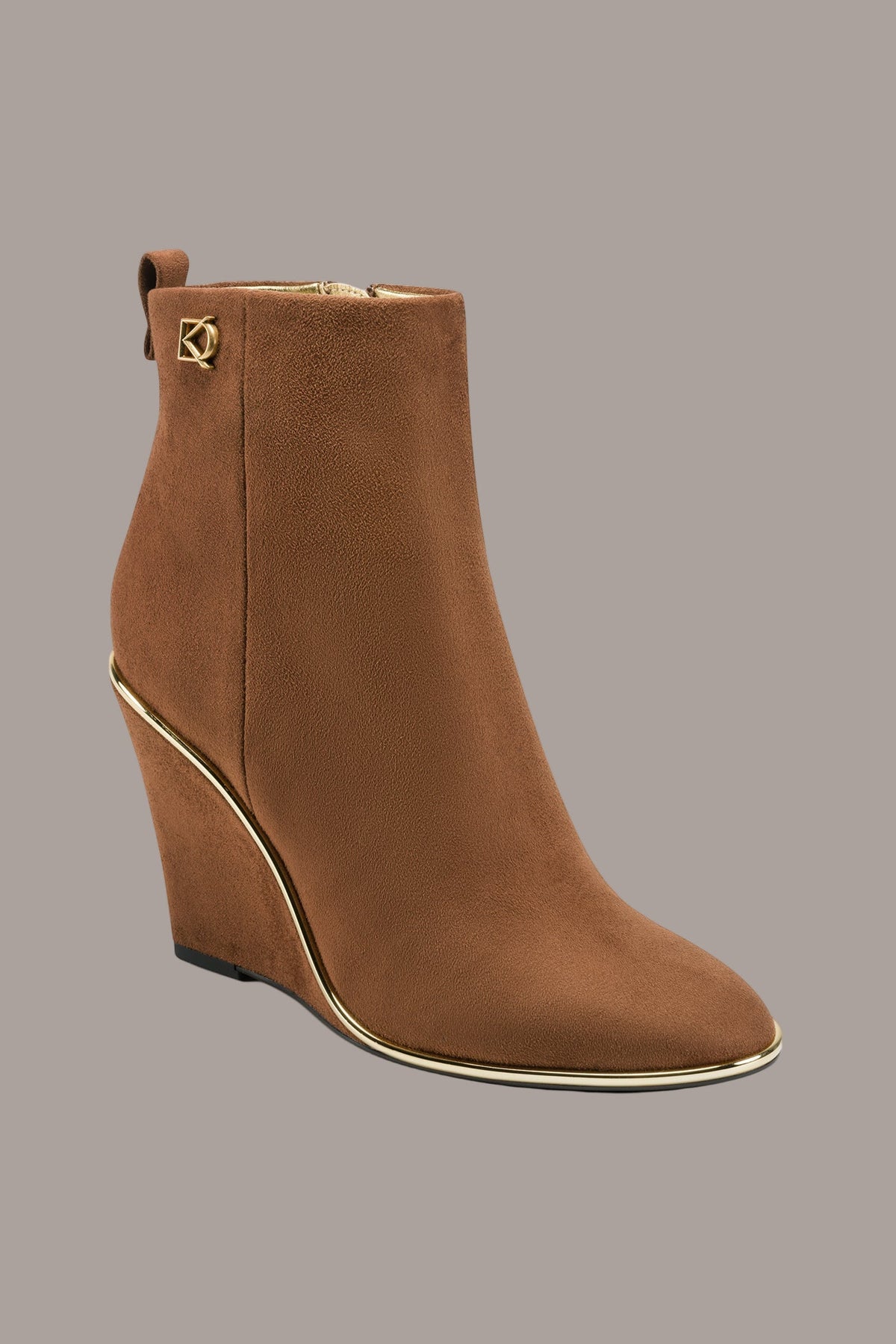 DONNA WEDGE BOOTIE - COGNAC