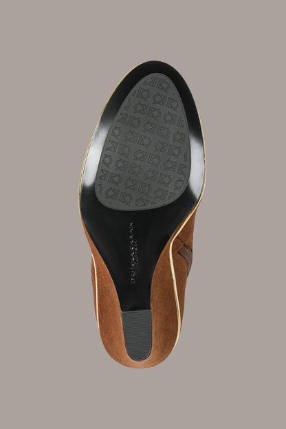 DONNA WEDGE BOOTIE - COGNAC