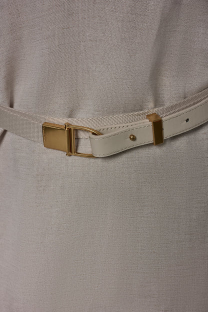 LINEN-BLEND SHIRT DRESS - Natural