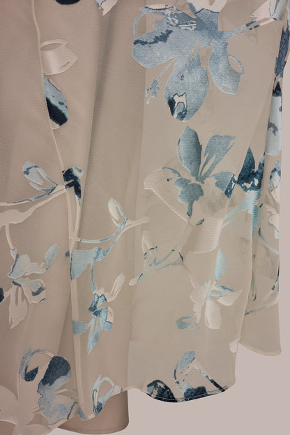 FLORAL BURNOUT MIDI A-LINE DRESS - Sea Mist Multi