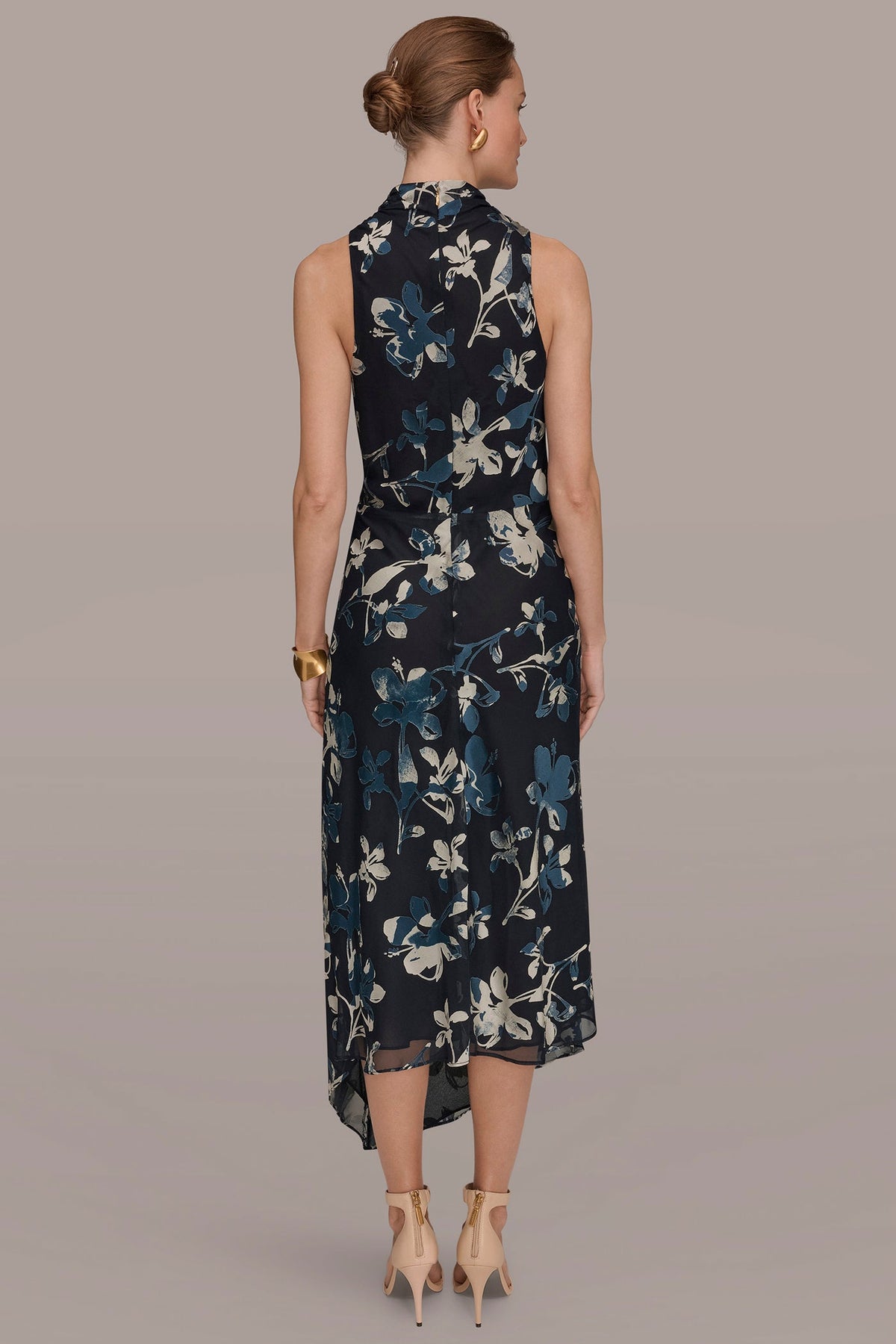 BURNOUT HIGH-NECK DRESS - Nightfall Multi