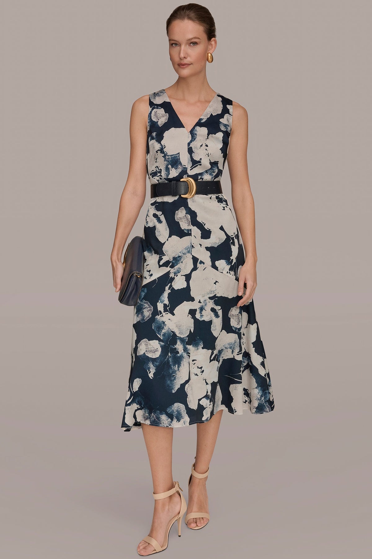 V-NECK FLORAL DRESS - Nightfall Multi