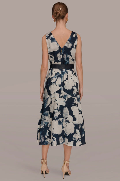 V-NECK FLORAL DRESS - Nightfall Multi