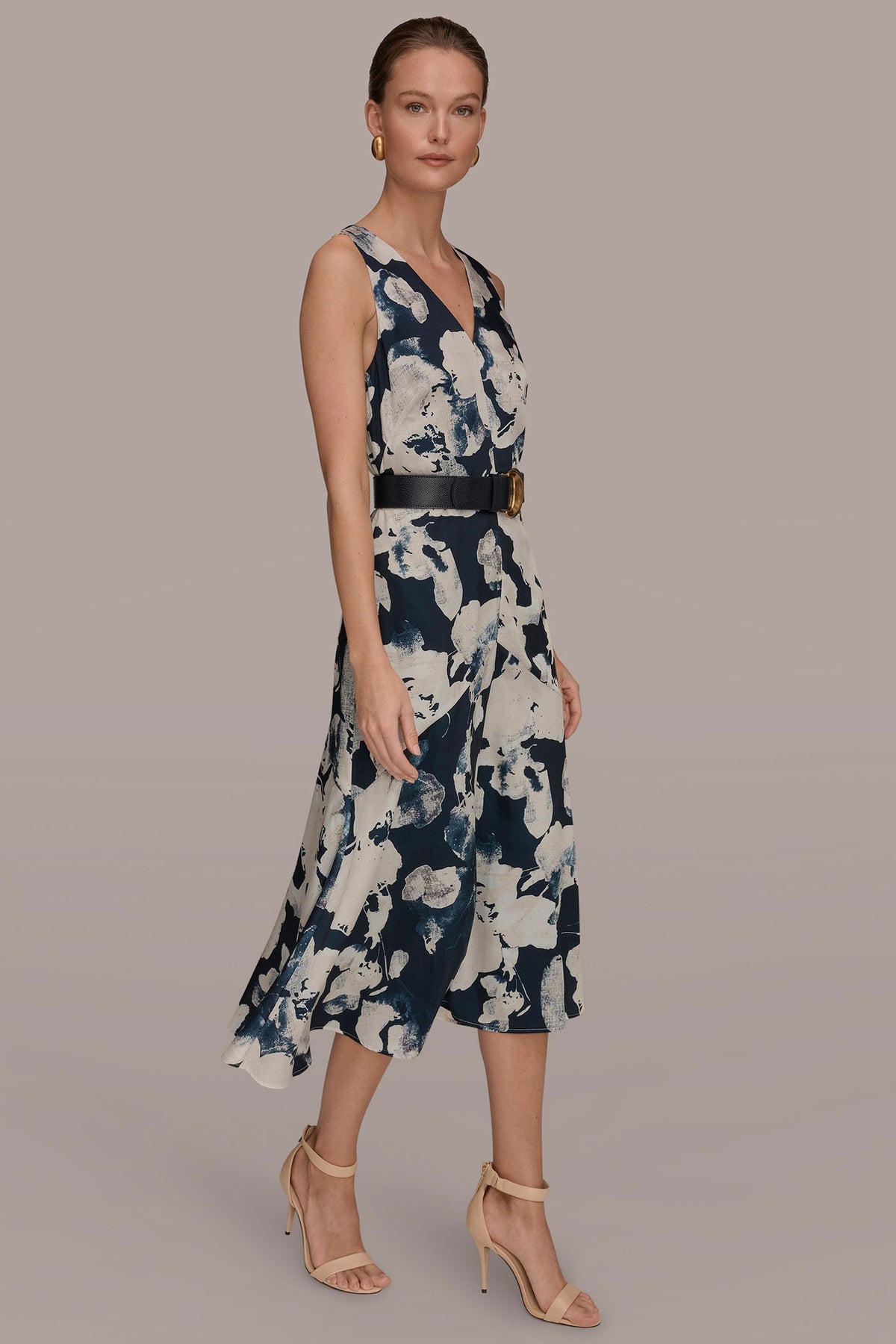 V-NECK FLORAL DRESS - Nightfall Multi