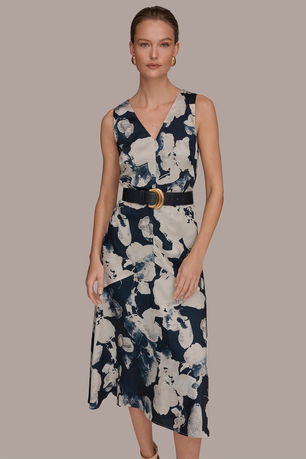 V-NECK FLORAL DRESS - Nightfall Multi