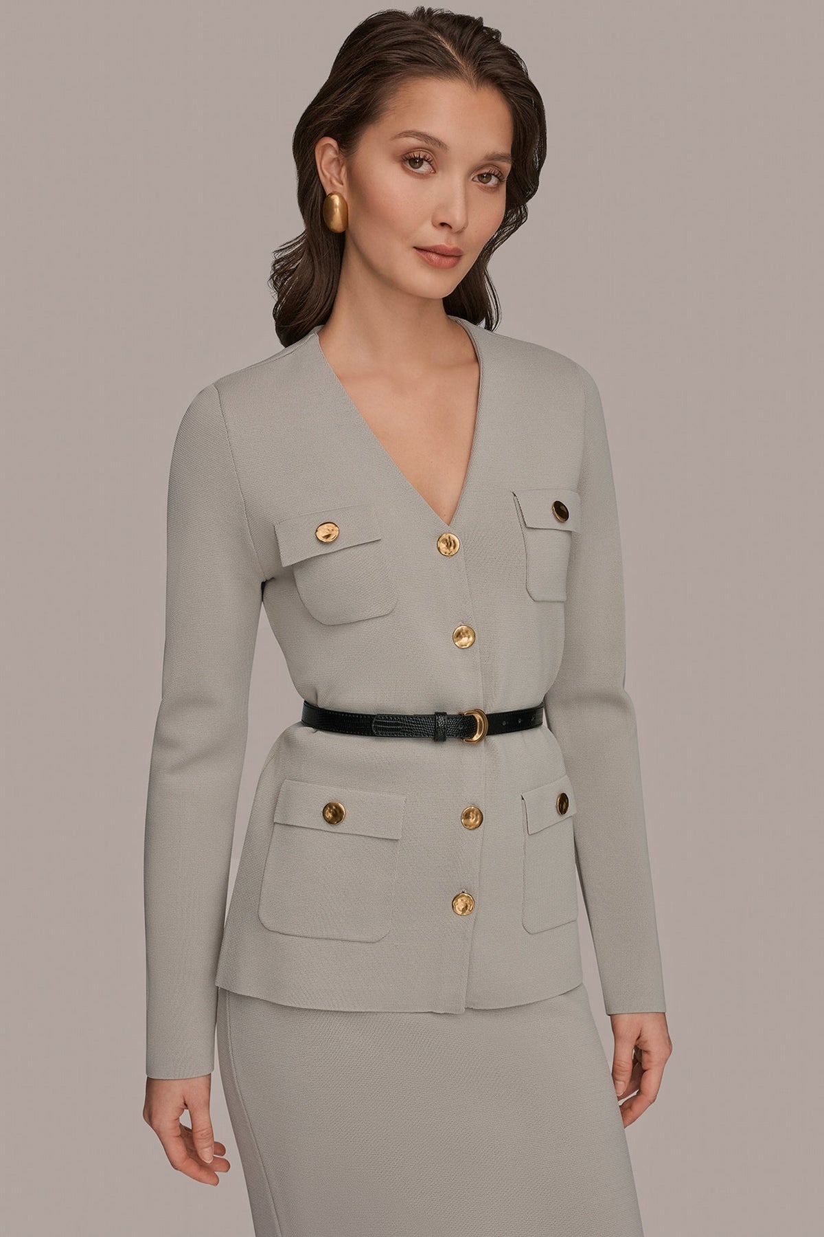 UTILITY SWEATER BLAZER - Tuscan Grey