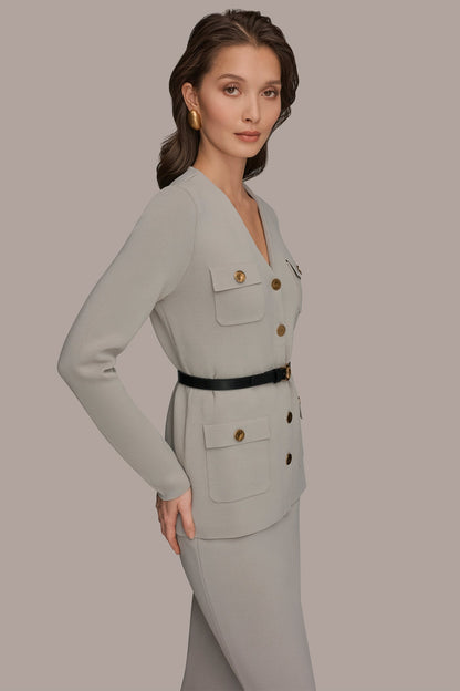 UTILITY SWEATER BLAZER - Tuscan Grey