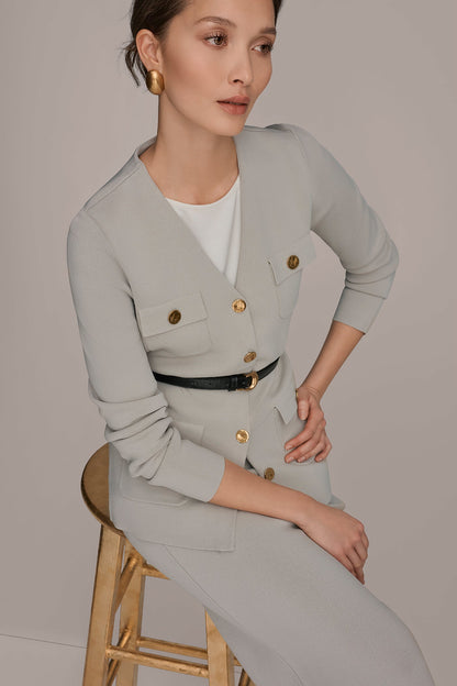 UTILITY SWEATER BLAZER - Tuscan Grey