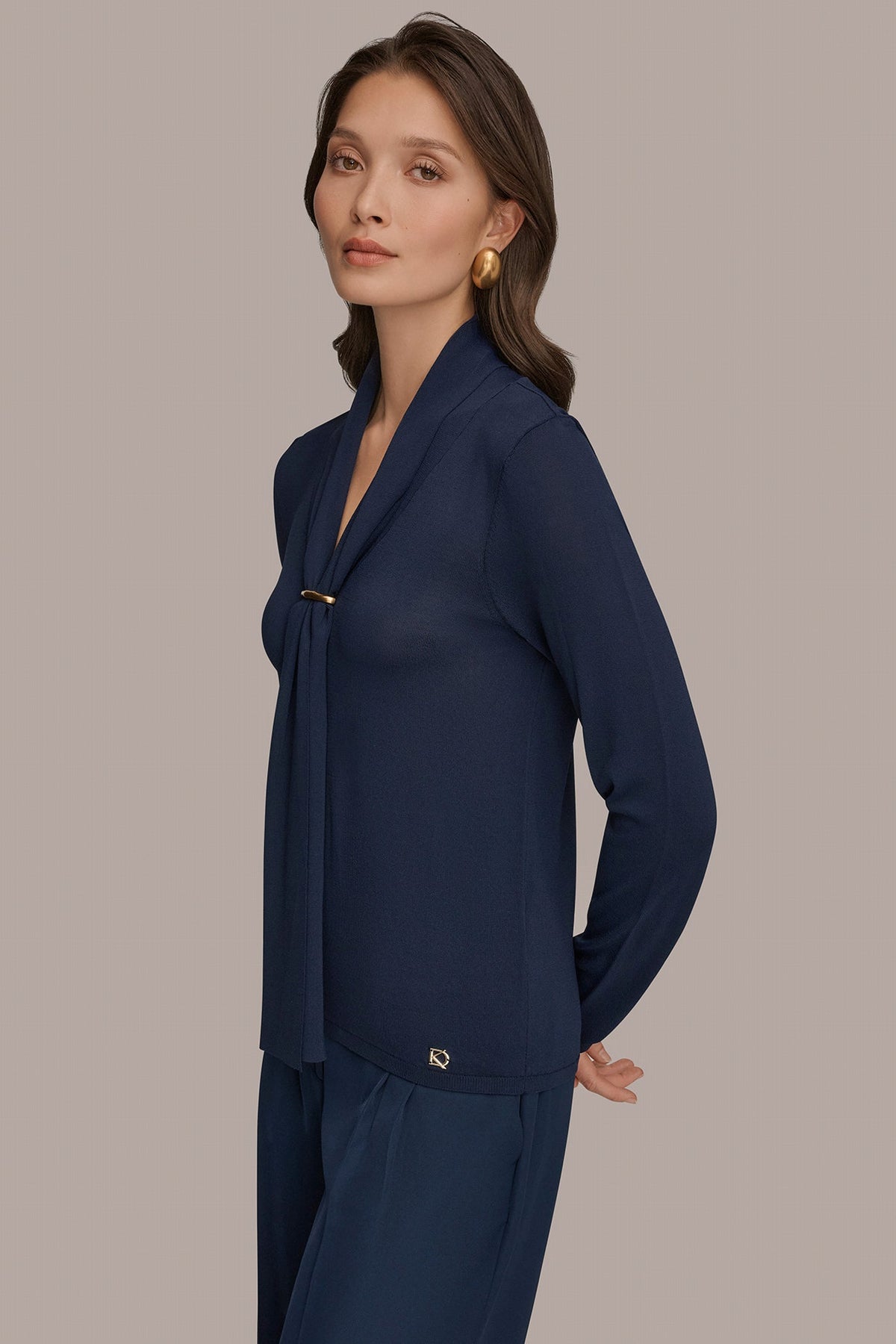 DRAPED SCARF SWEATER - Nightfall